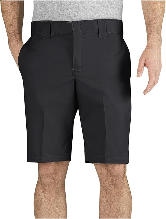 DICKIES Men's 11" Slim Twill Work Short, Size 28, Black, WR849BK.