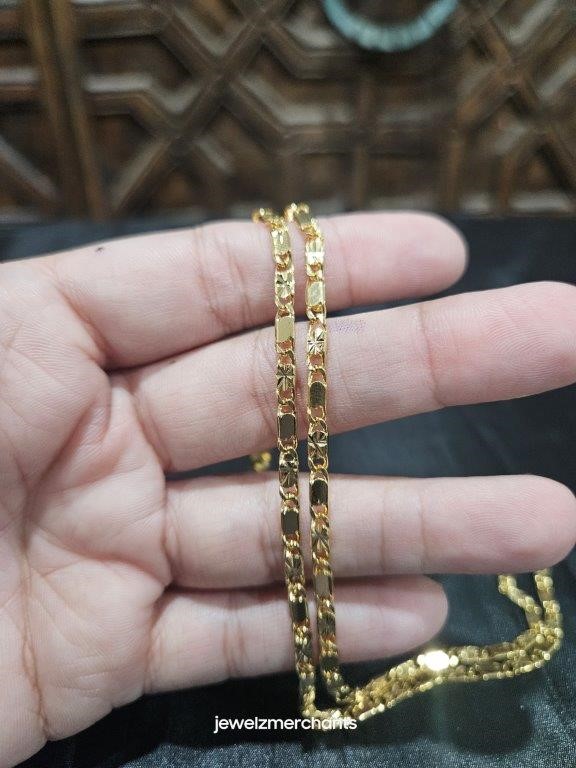 18KGold Filled /Italy Stamped Yellow Chain -60CM-3MM-Bonus Gift