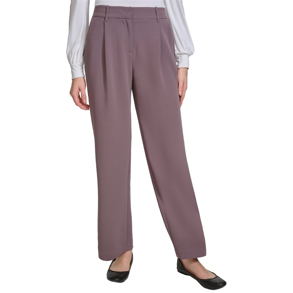 DKNY Women's Wide Leg Pant, Size 8, Faded Purple (JQU).