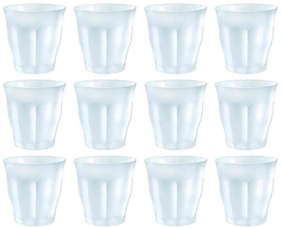 12 Piece DURALEX Picardie Tumbler Set, 250 ml, Frosted.