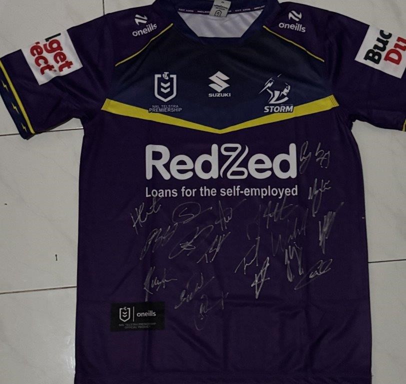 MELBOURNE STORM 2026 SQUAD SIGNED JERSEY