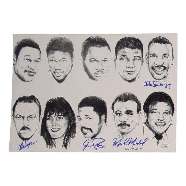 BOXING CARICATURE SIGNED BY SPINKS, PRYOR & WERPNER