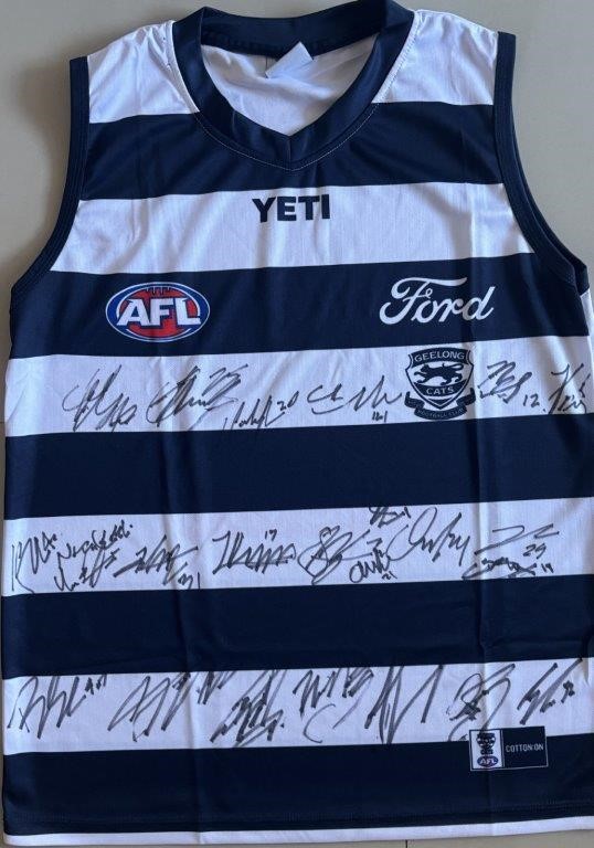 GEELONG CATS 2026 SQUAD SIGNED GUERNSEY