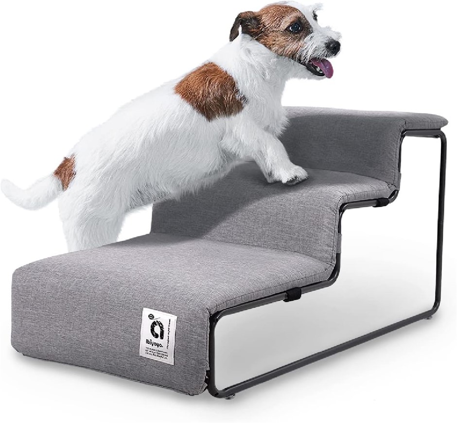 IBIYAYA Everest II Pet Stairs for Dogs and Cats, Nimbus Grey. NB: minor use