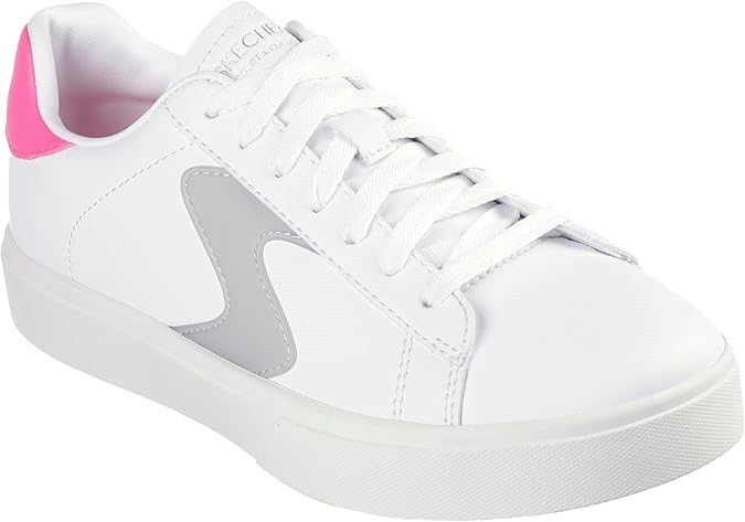 SKECHERS Women's Eden LX Top Grade Sneaker, US7/EU37, White/Grey/Pink, 1850
