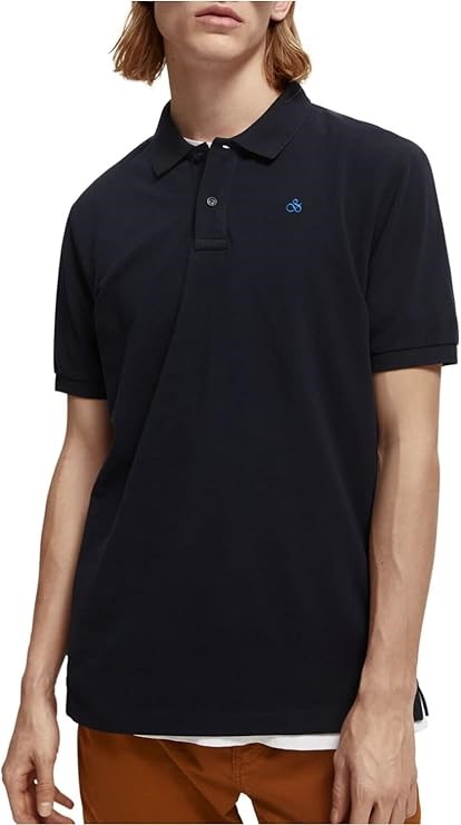 SCOTCH & SODA Men's Organic Cotton Classic Polo Shirt, Size XL, Night, 1653