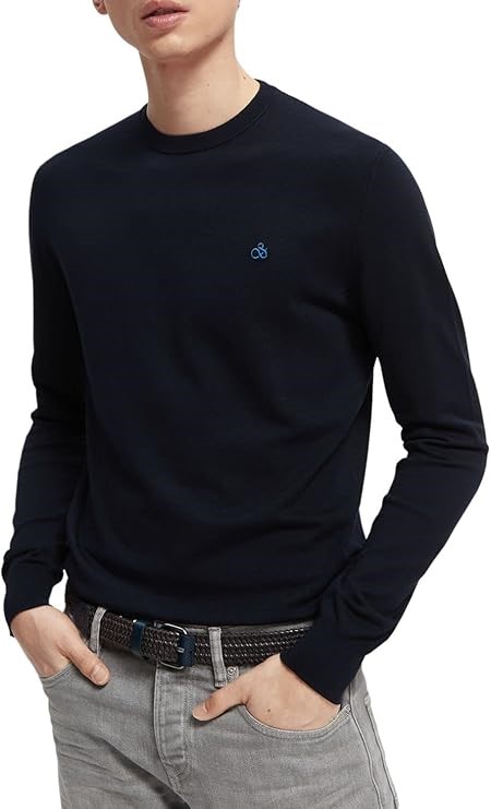 SCOTCH & SODA Men's Classic Crewneck Pullover Jumper Sweater, Size M, Night