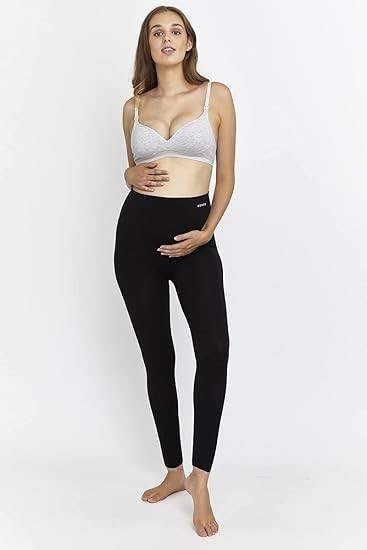 BONDS Women's Maternity Roll Top Legging Hosiery, Black, Medium-Large, HY86