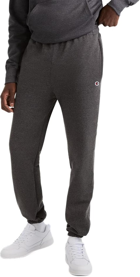 CHAMPION Men's Powerblend Relaxed Bottom Fleece Pant, SIze XL, Granite Heat