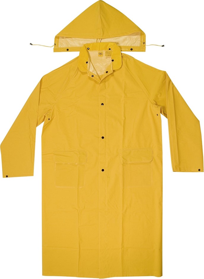 CUSTOM LEATHERCRAFT men's Trench Coat job site safety equipment, Yellow, Si