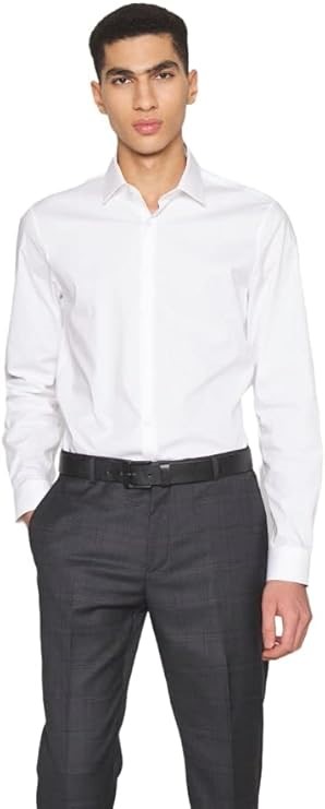 CALVIN KLEIN Men's Slim Fit Shirt, Size 41, White, K10K108229. RRP: $129.