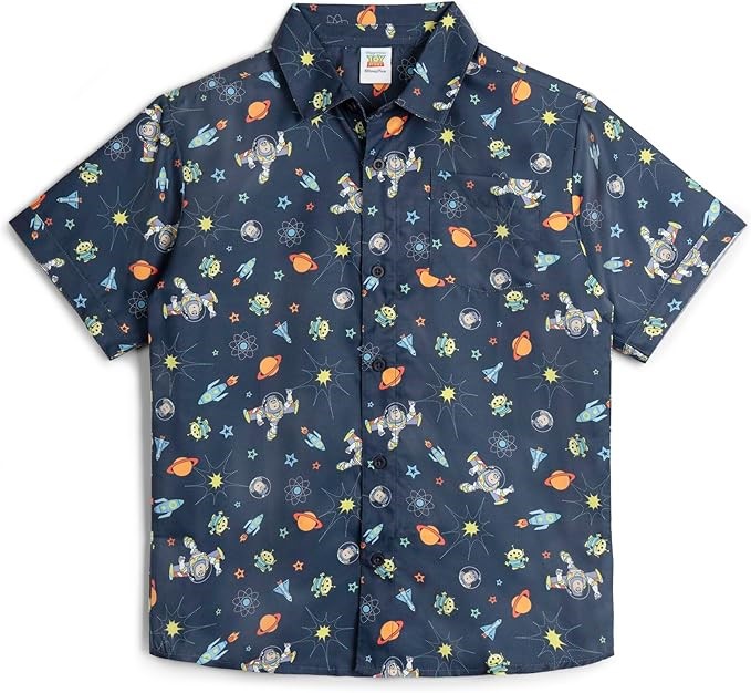 DISNEY Toy Story Mickey Mouse Cars Nightmare Before Christmas Button Down S