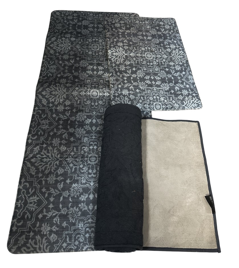 BUNDLE: SERELENA Wellness Mat 2-Piece, Castle Hill Navy + Rug & Co Tufted R