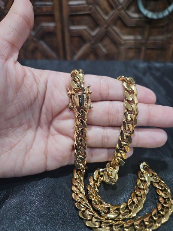 18k Italy Stamped Yellow Gold Filled Cuban Chain-Quality Guarantee-60cm-10m