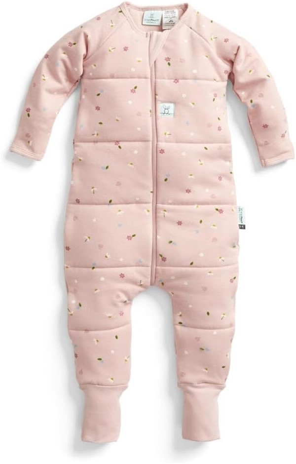 ERGOPOUCH 3.5 TOG Sleep Onesie, 2-3 Years, Daisies Print – Organic Cotton S