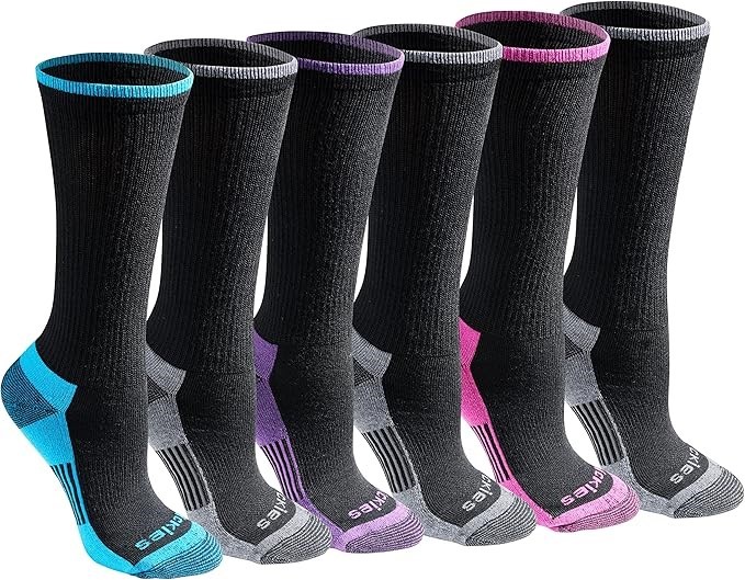 6 pairs x DICKIES Women's Dritech Advanced Moisture Wicking Crew Sock, Size