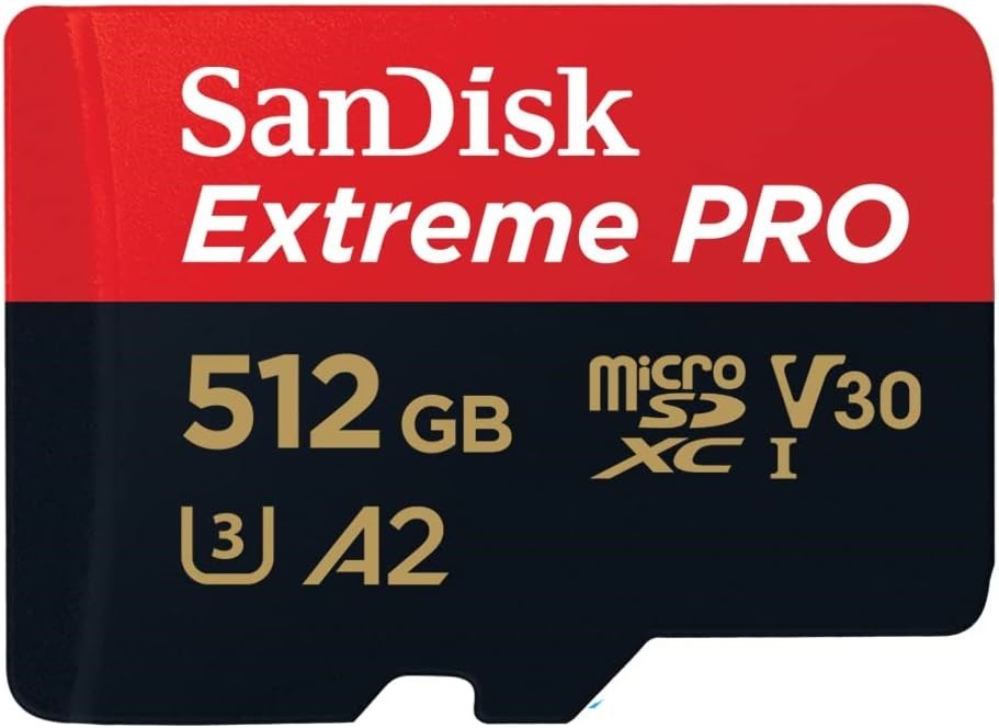 SANDISK 512GB Extreme PRO microSDXC Card + SD Adapter + RescuePRO Deluxe, u