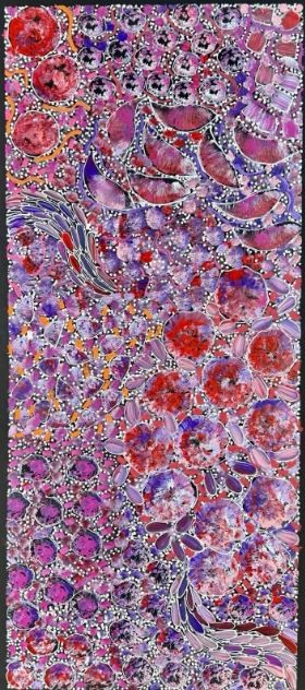 Original Authentic Aboriginal Painting Rachael Nambula 105 x 45cm