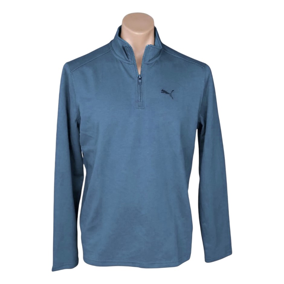 PUMA ESS Elevated Half Zip, Size 2XL, 55% Cotton, Dark Indigo (02), 212233.