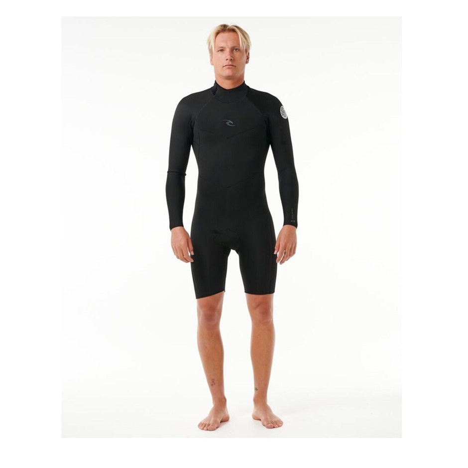 RIP CURL Men's Dawn Patrol 2mm Long Sleeve Back Zip Springsuit, Size M, Bla