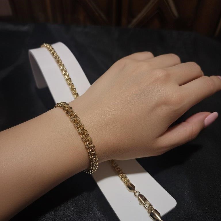 18K/Italy Yellow Gold Filled bracelet(stamped)Warranty Quality-Bonus Gift