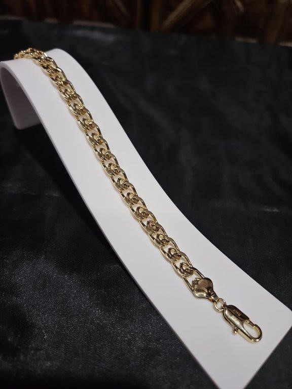 18K/Italy Yellow Gold Filled bracelet(stamped)-Bonus Gift