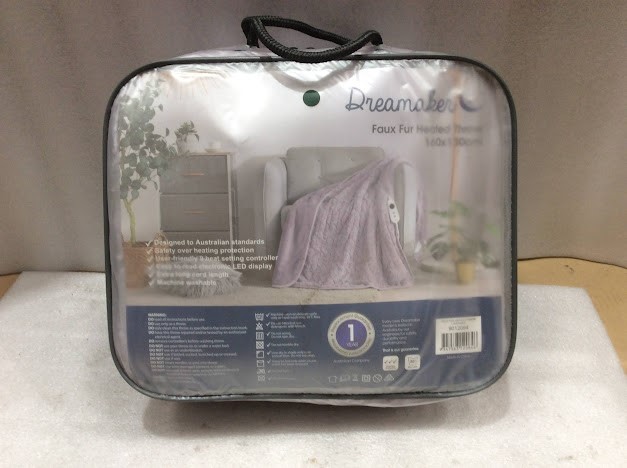 Dreamaker 9012084 Faux Fur Heated Throw Blanket