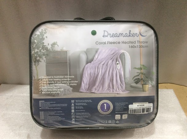 Dreamaker 9012078R Coral Fleece Heated Blanket (160x130cm)
