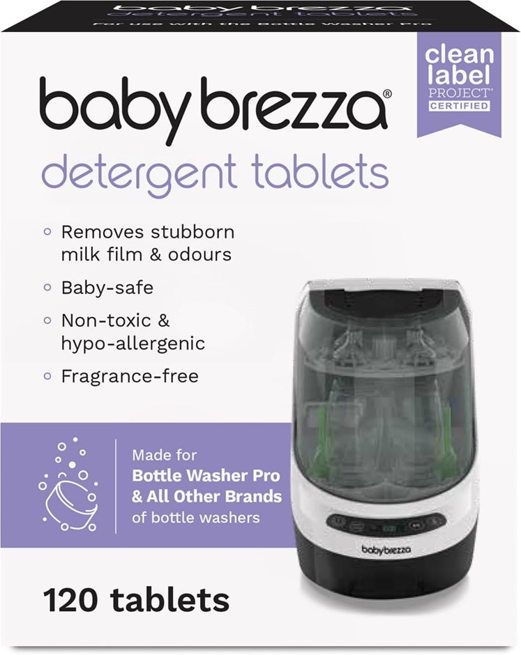 Baby Brezza 120pk Detergent Tablets for Bottle Washer Pro. Compatible with