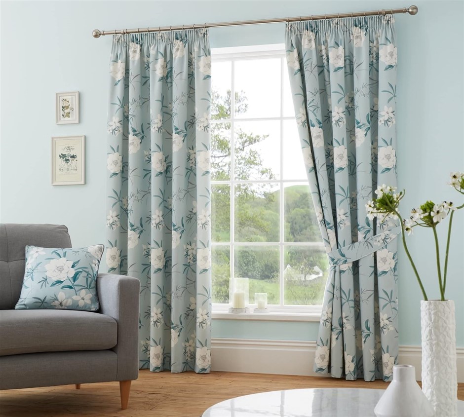 DREAM & DRAPES DESIGN - Eve - Pair of Pencil Pleat Curtains with Tie - Back