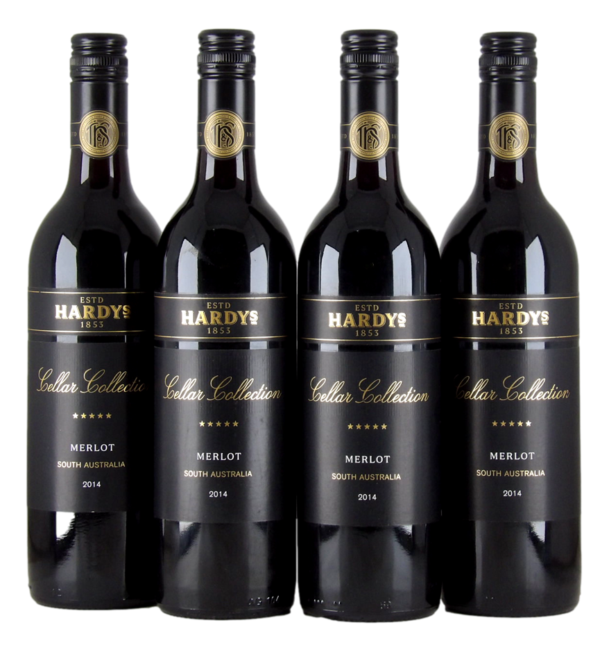 Hardys Cellar Collection Merlot 2014 (4x 750mL), SA.