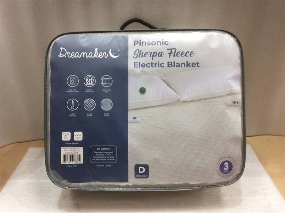 Dreamaker DM-07834 Pinsonic Sherpa Fleece Electric Blanket