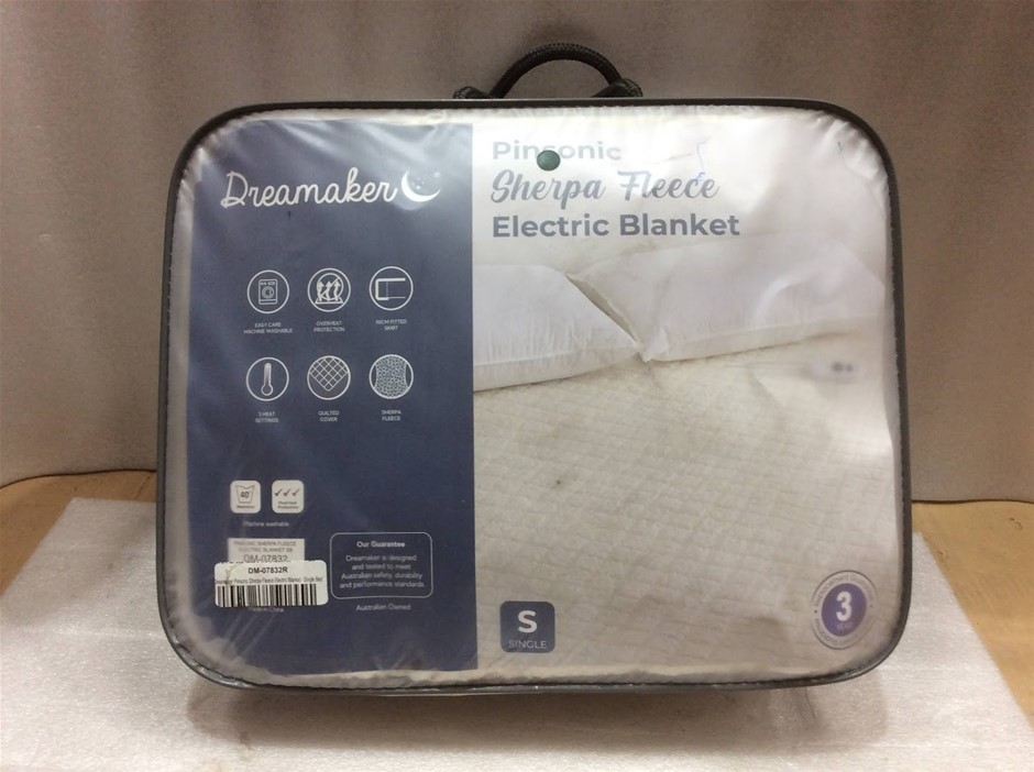 Dreamaker DM-07832R Pinsonic Sherpa Fleece Electric Blanket