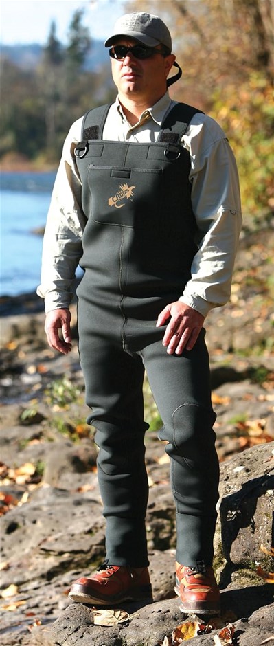 Caddis Men's Green Neoprene Stocking Foot Wader, Size Small.