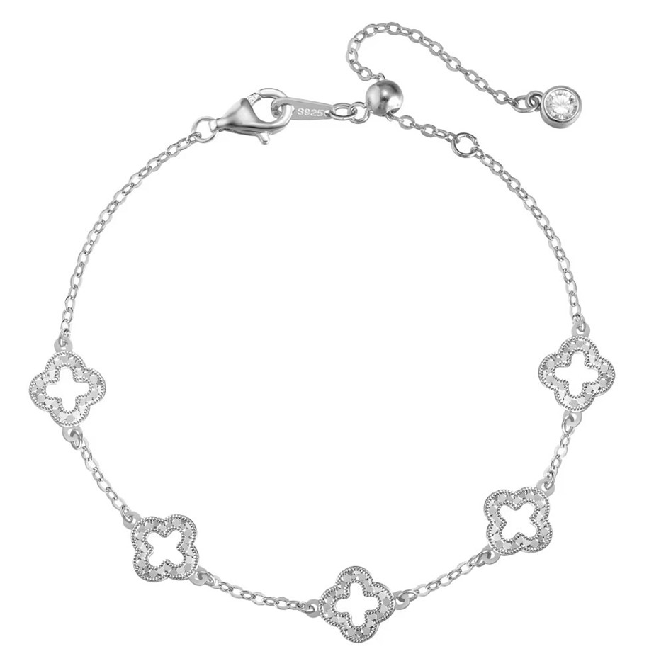 Elegant with Simulated Diamond 925 Sterling Silver Tennis Bracelet