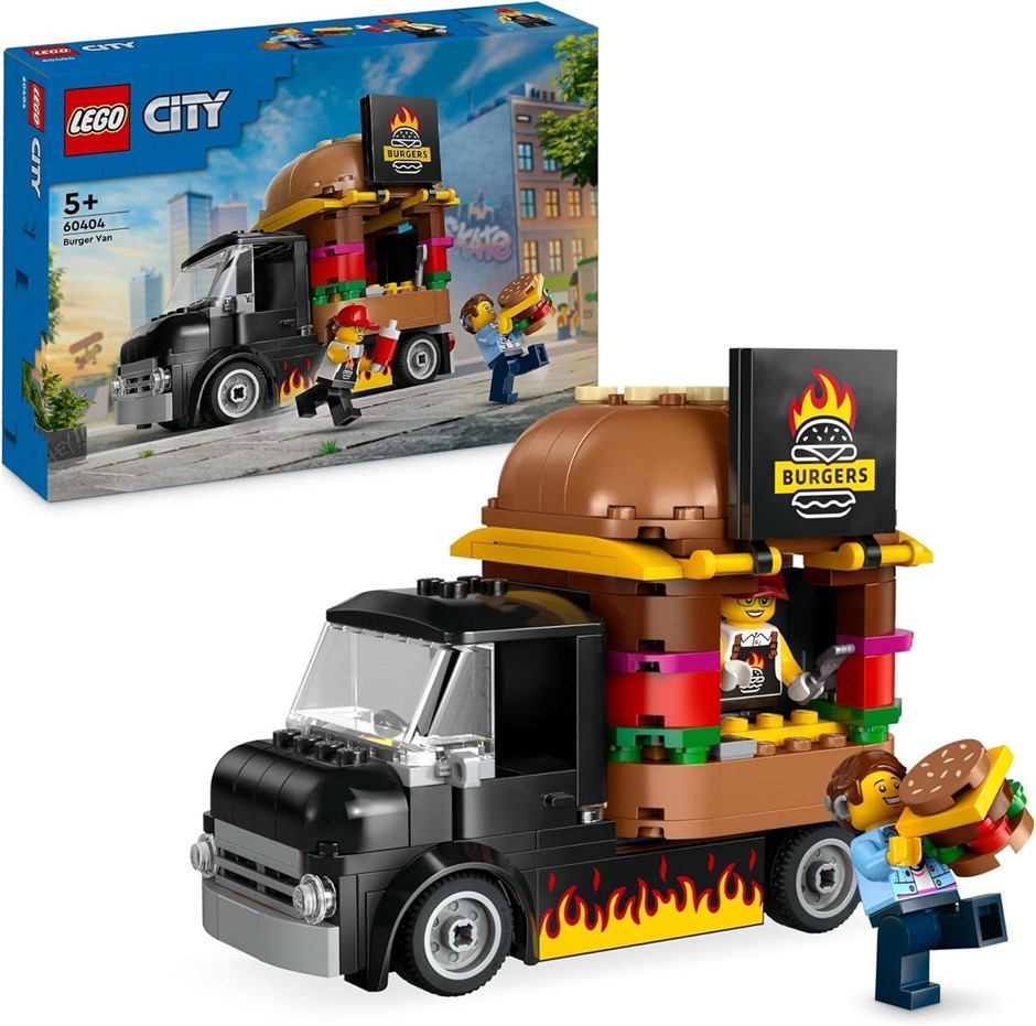 LEGO City Burger Van Food Truck Toy, Model No.: 60404. NB: damaged packagin