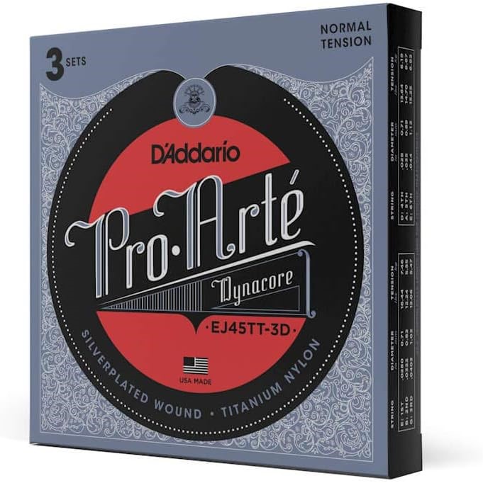 D'Addario Guitar Strings - Pro-Arte Classical Guitar Strings - EJ45TT-3D Dy