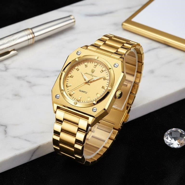 High Quality Simulated Diamond Men's Poedagar Watch-Include Box Original