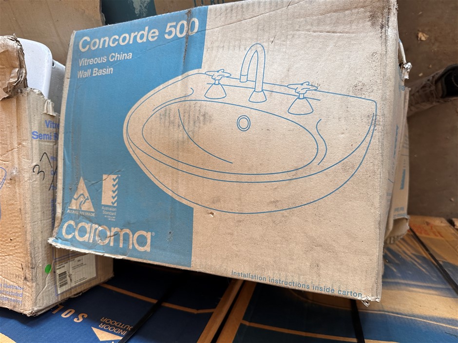 Caroma Concorde Wall Basin 1 Taphole 500mm White