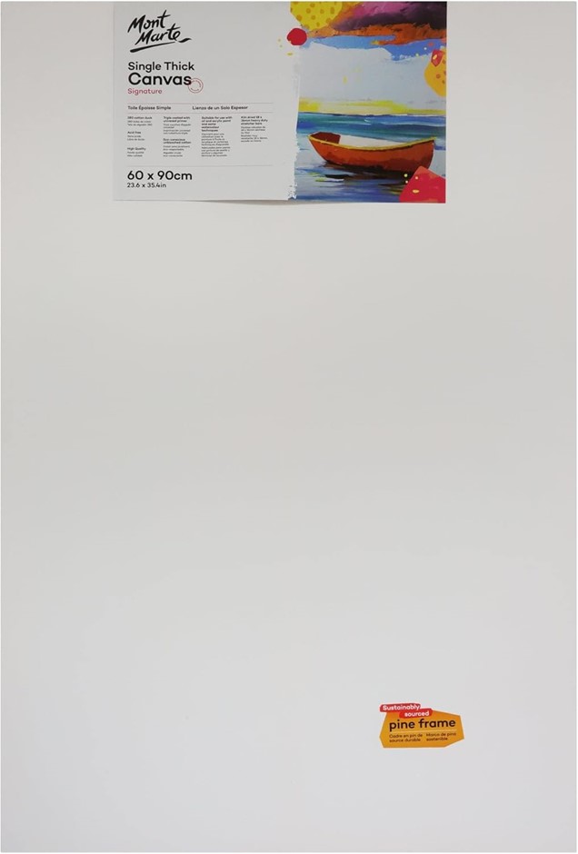 MONT MARTE Signature Single Thick Canvas with Pine Frame, 60 cm x 90 cm Siz