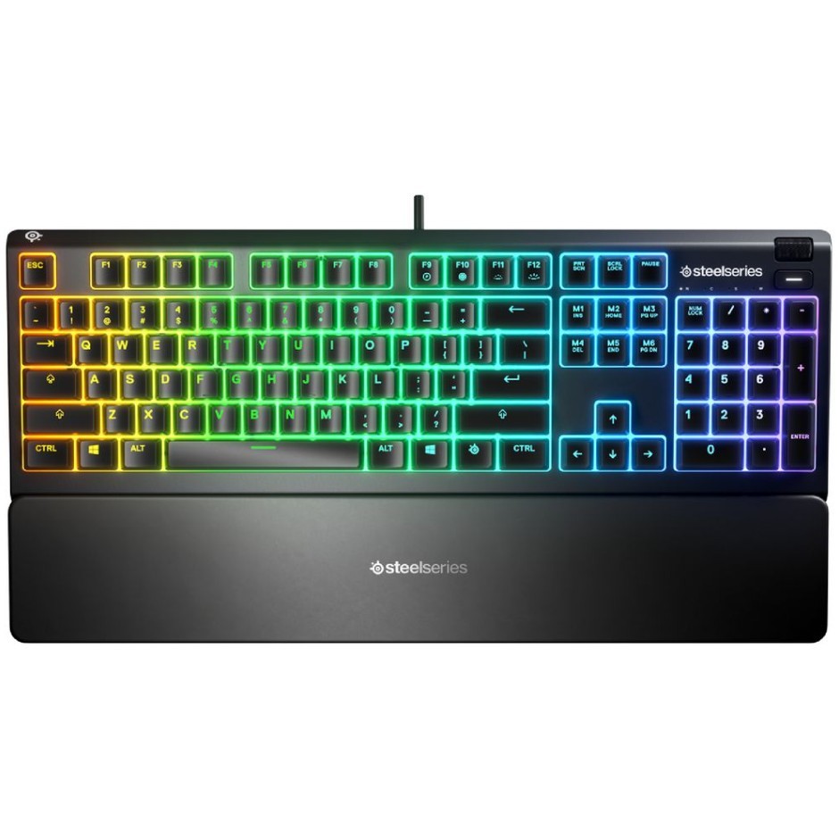 STEELSERIES Apex 3 Gaming Keyboard, IP32 Water Resistant, Black, 64795. N.B