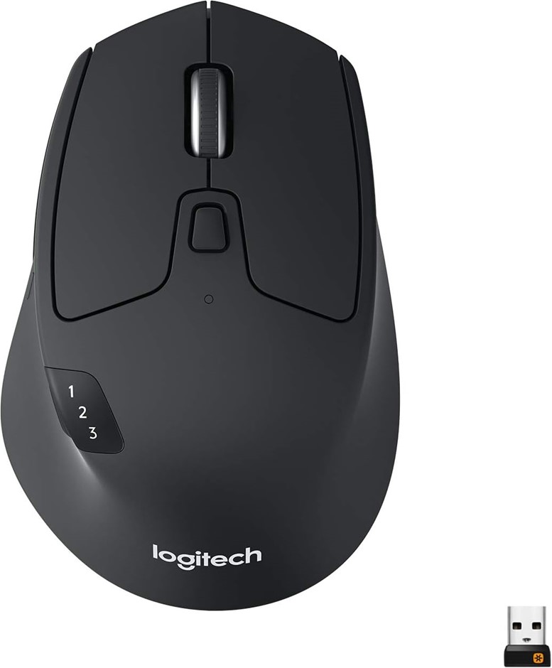 LOGITECH M720 Triathlon Multi-Device Wireless Mouse, Bluetooth, USB Unifyin