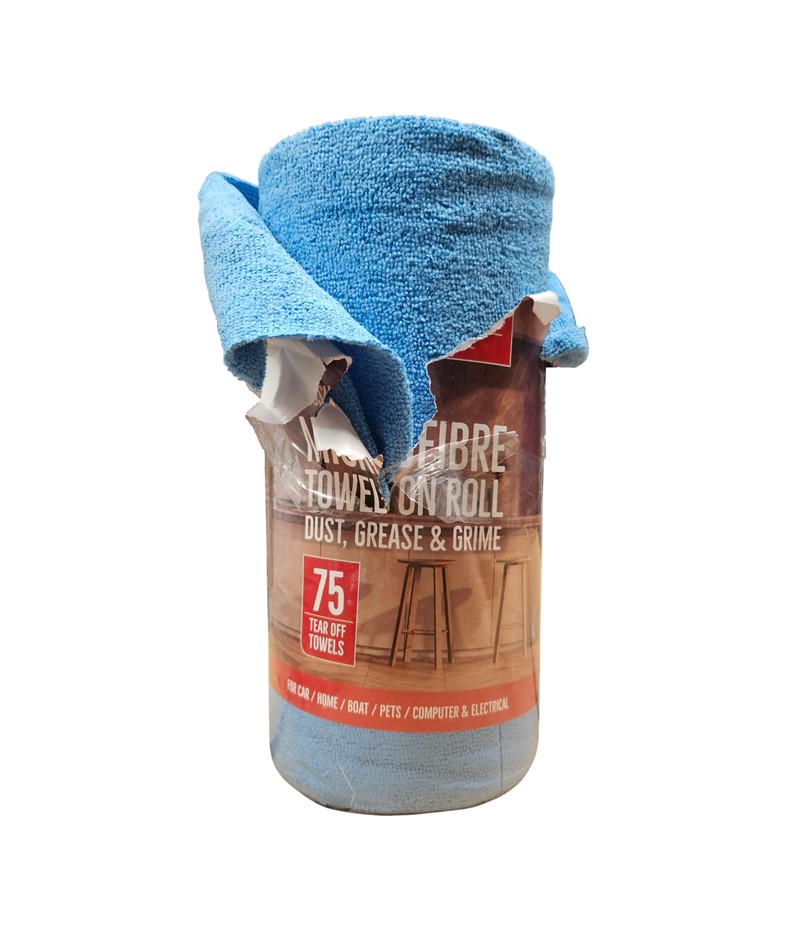 2 x ZEN NEST Microfibre Tear-Away Towel Roll of 75pc, 30 x 30cm. N.B: Damag