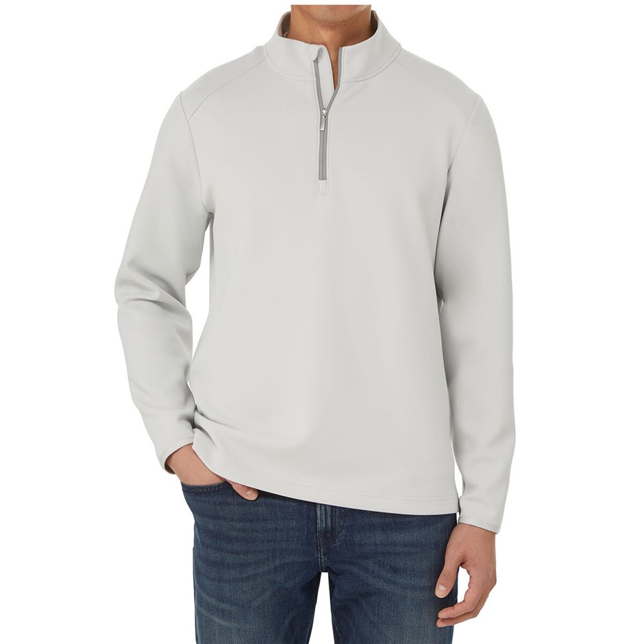 SIGNATURE Men's 1/2 Zip, Size 2XL, Recycled Polyester, Grey. NB: minor dirt
