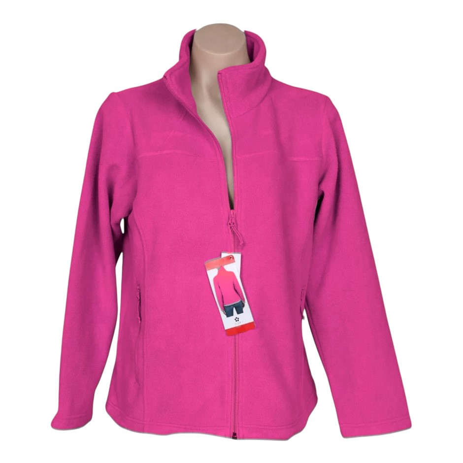 TUFF Women's Polar Fleece Jacket, Size L, Hot Pink.