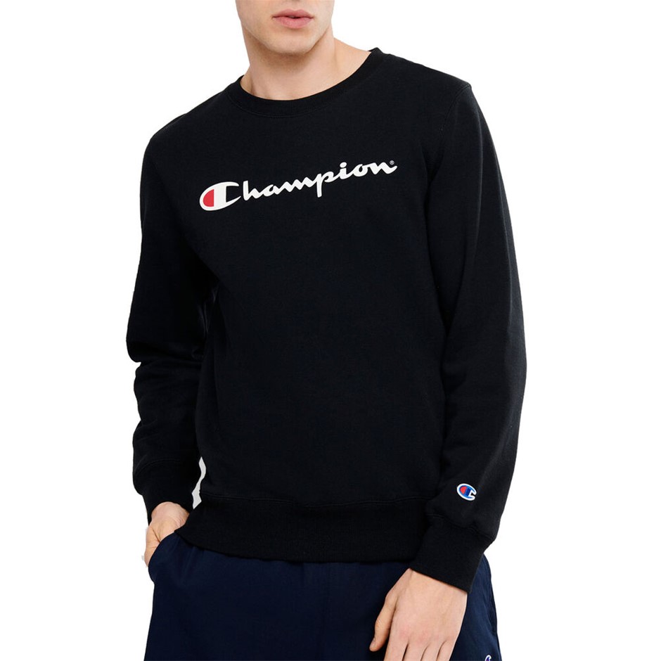 CHAMPION Men's Legacy Script Crew, Size XL, Black (BLK), AY77G. NB: minor s