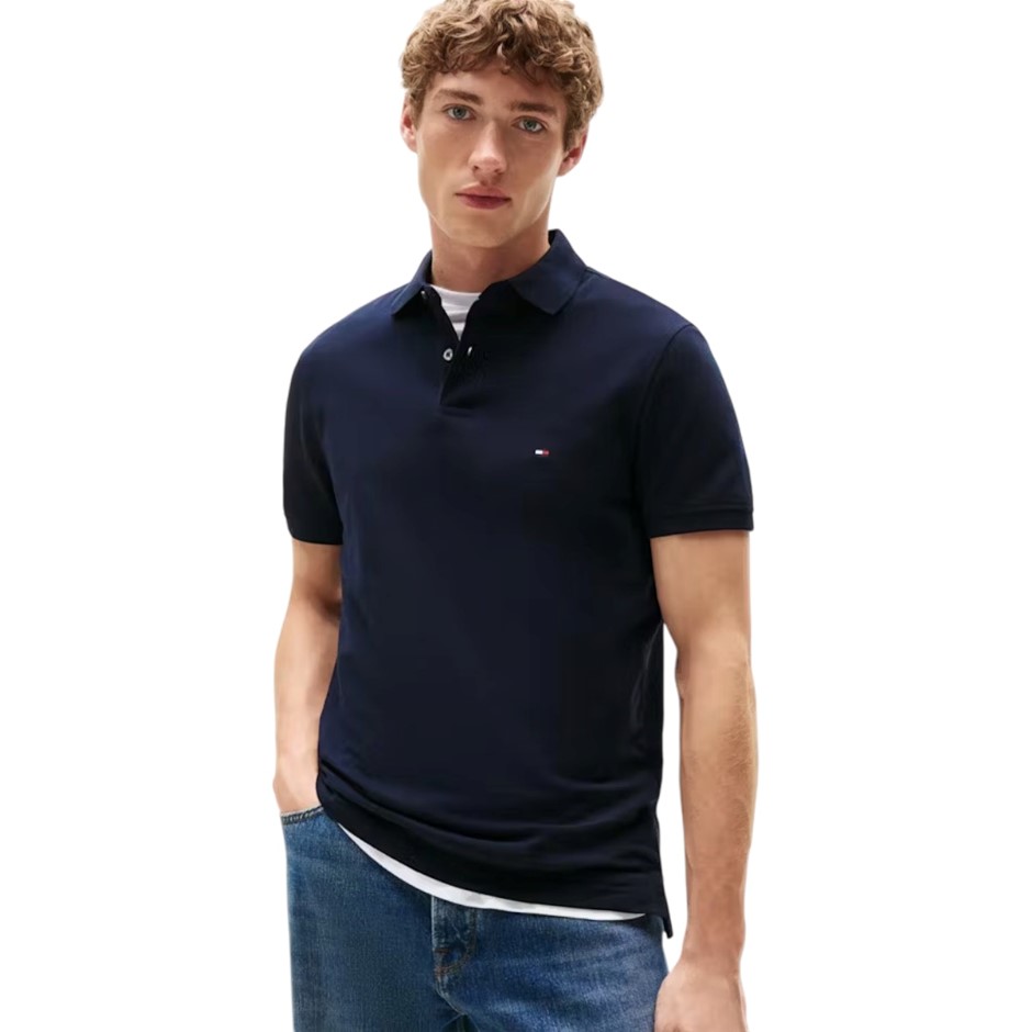 TOMMY HILFIGER Men's Richard Polo, Size S, 100% Cotton, Desert Sky (DW5), 4
