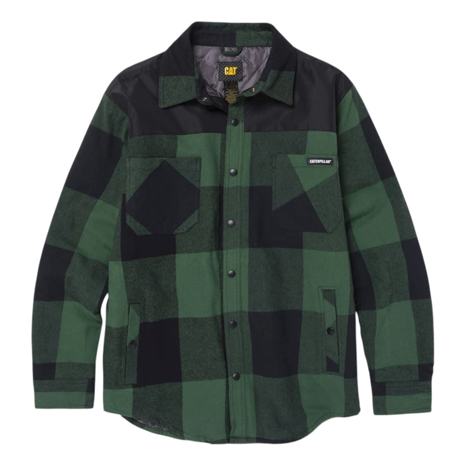 CAT Block Check Insulated Shirt Jacket, Size XL, Pineneedle/Black (14316),