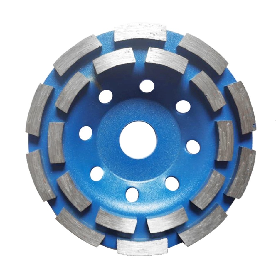 POWERS RIDGEBACK 125mm Diamond Double Row Concrete Grinding Cup, Blue, PGCD
