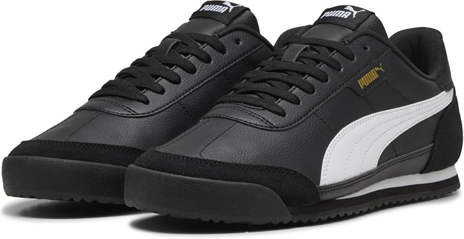 PUMA Turino II OG Shoes, Size US9.5, Black/White/Gold (06), 233202.